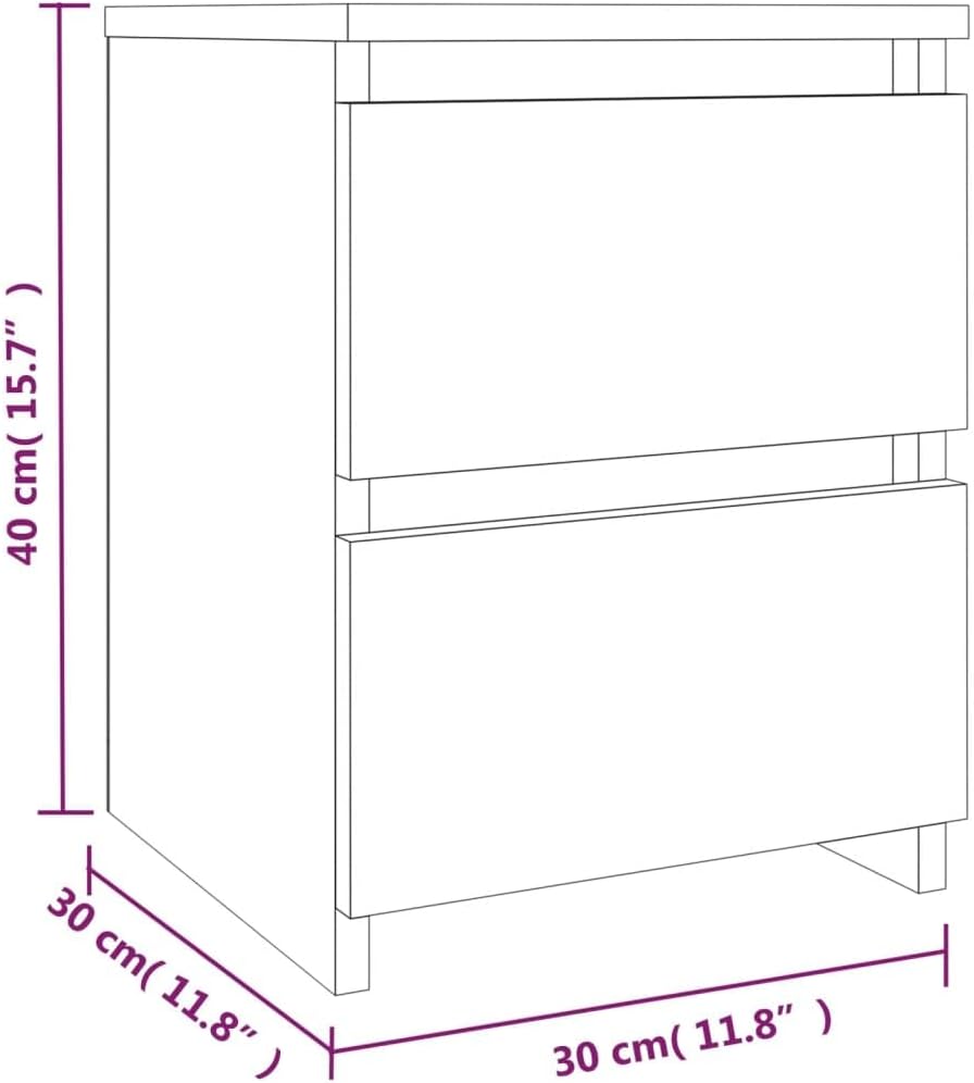 Nachttisch Braun Eichen-Optik 30x30x40 cm Holzwerkstoff, Nachtschrank, Nachtkästchen, Bedside Table, Nachtkommode, Nightstand, Nachttischschrank, Nachtkonsole