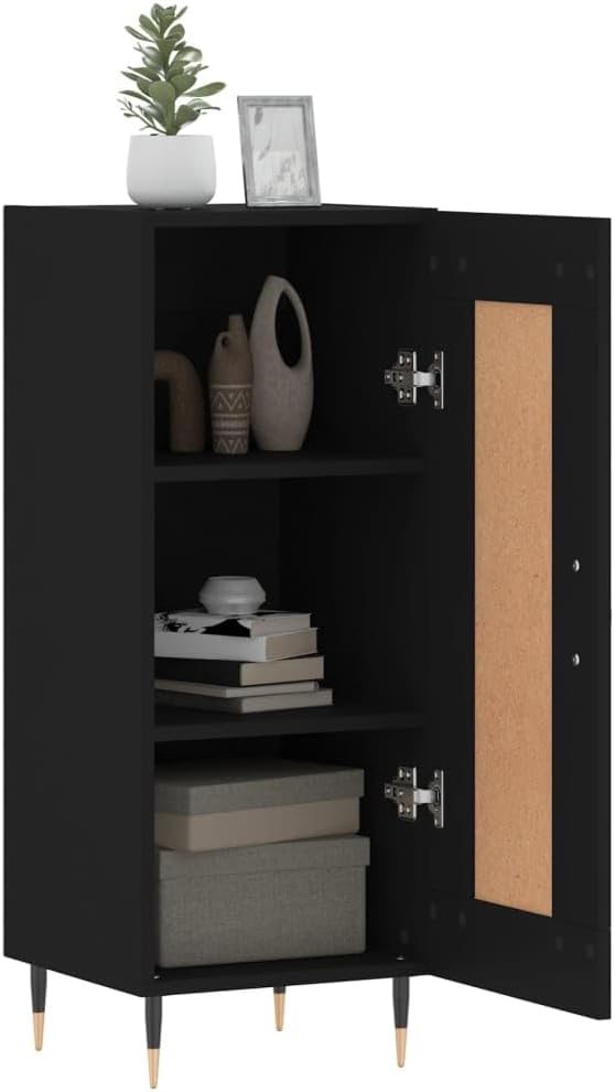 Sideboard Black 34.5 x 34 x 90 cm Wood Composite Chest of Drawers Bedroom Dressers & Sideboards, Living Room Cabinet, Dresser Cabinet, Bedroom Chest of Drawers, Hallway Chest of Drawers, Room