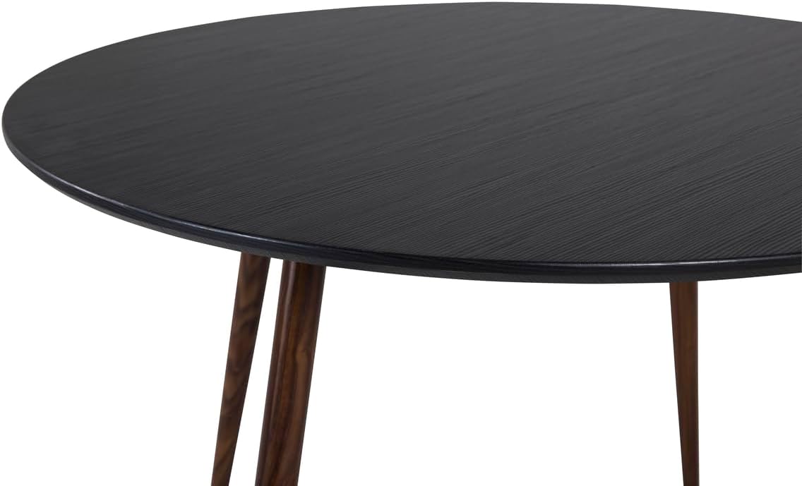 BOURGH Polar Dining Table - 90 cm Round Black Kitchen Table Dining Room Table for Restaurant Dining Room Kitchen