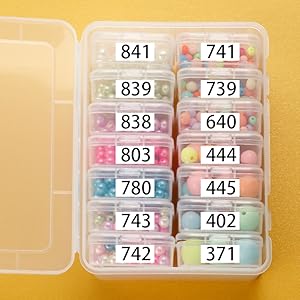 Mathtoxyz Small Bead Organizers, 15 Pieces Plastic Storage Cases Mini Clear Bead Storage Containers Transparent Boxes with Hinged Lid and Rectangle Clear Craft Supply Case