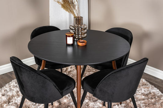 runder Esstisch schwarz Plaza - Esstisch rund ?100cm Küchentisch Dining Table Speisetisch Esszimmertische für Restaurant, Esszimmer und Küche