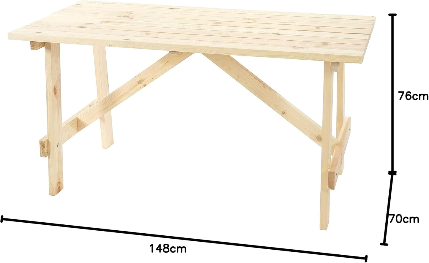 Wooden Garden Oslo 148 x Width 70 CM~Solid Natural