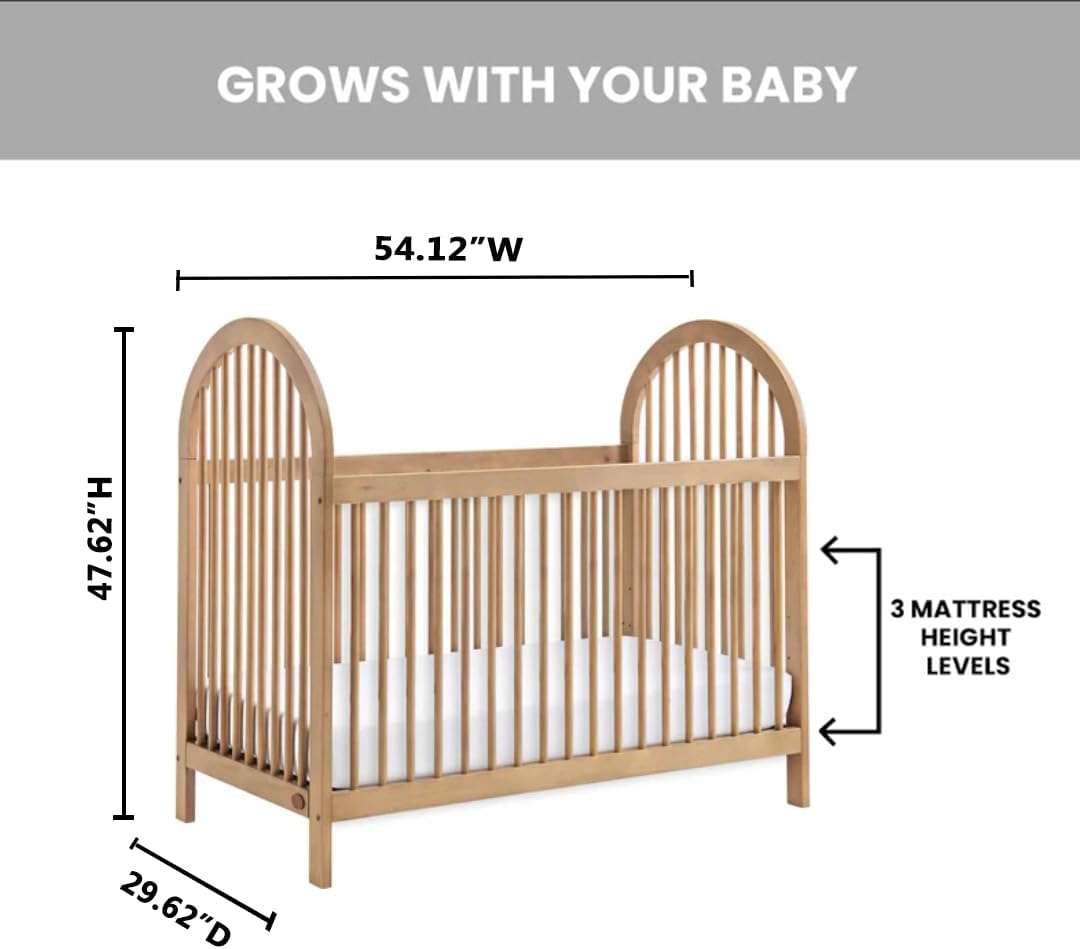 Soho Baby Everlee 3-in-1 Island Crib, Honey Wood