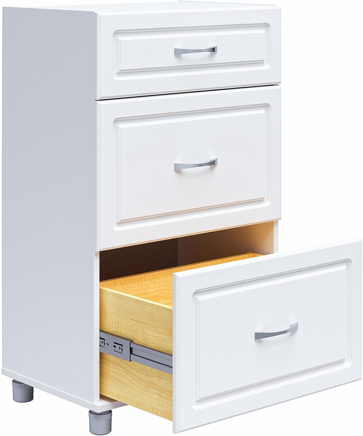 SystemBuild Evolution Kendall 24" 3 Drawer Base Cabinet - White