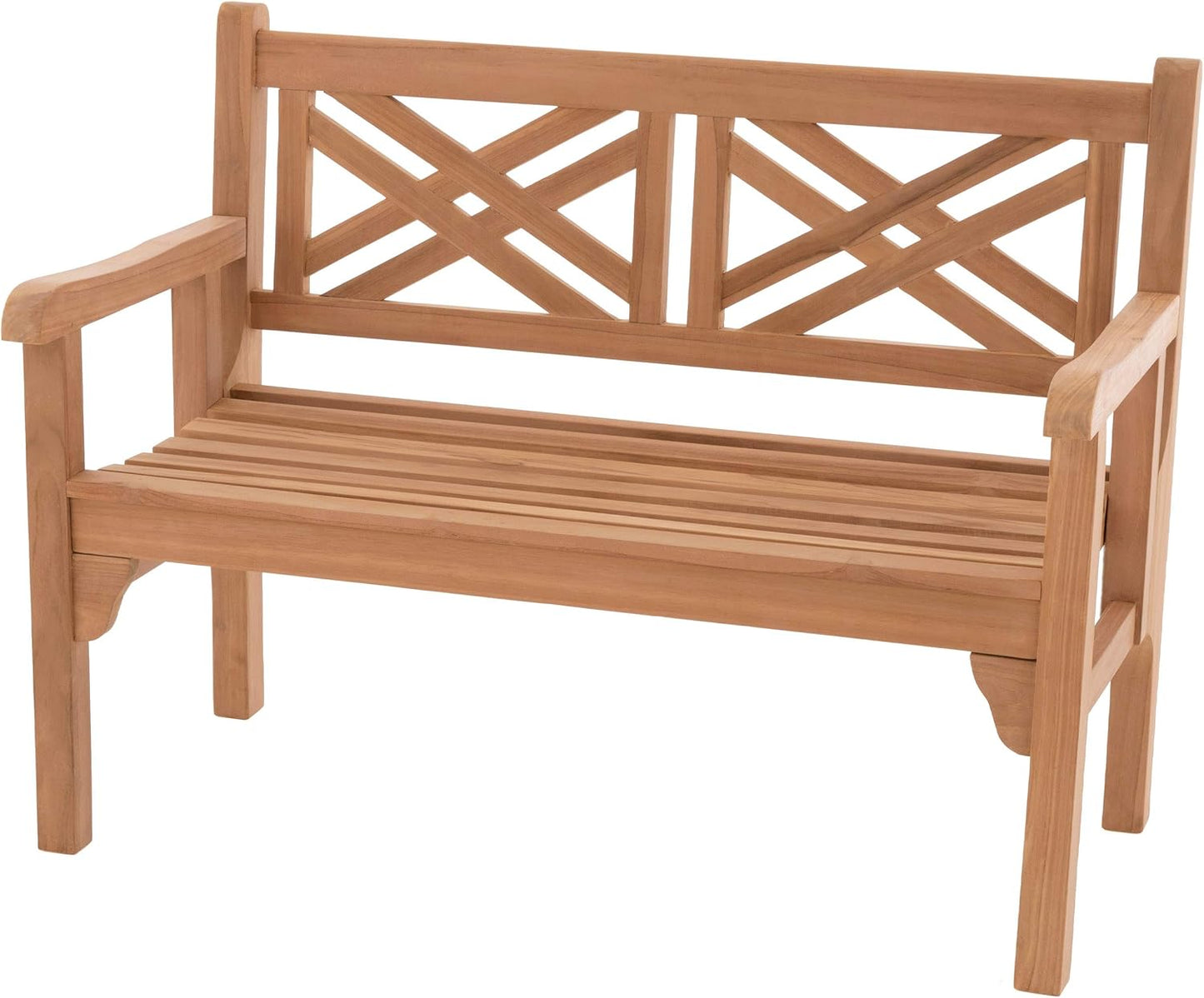 2-Seater Folding Park Bench 120 x 61 x 91 cm Foldable Garden Bench Teak Wood Treated High Quality Solid Pure Handmade Weatherproof Frisian Bench