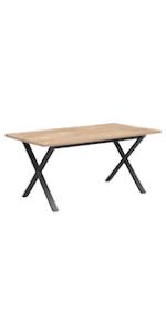 Extendable Dining Table Metal Frame Black Dining Room Furniture Modern for 4-6 People Kitchen Table Dining Room Table for Dining Room Kitchen Sand Oak Look 120-160 x 80 x 77 cm