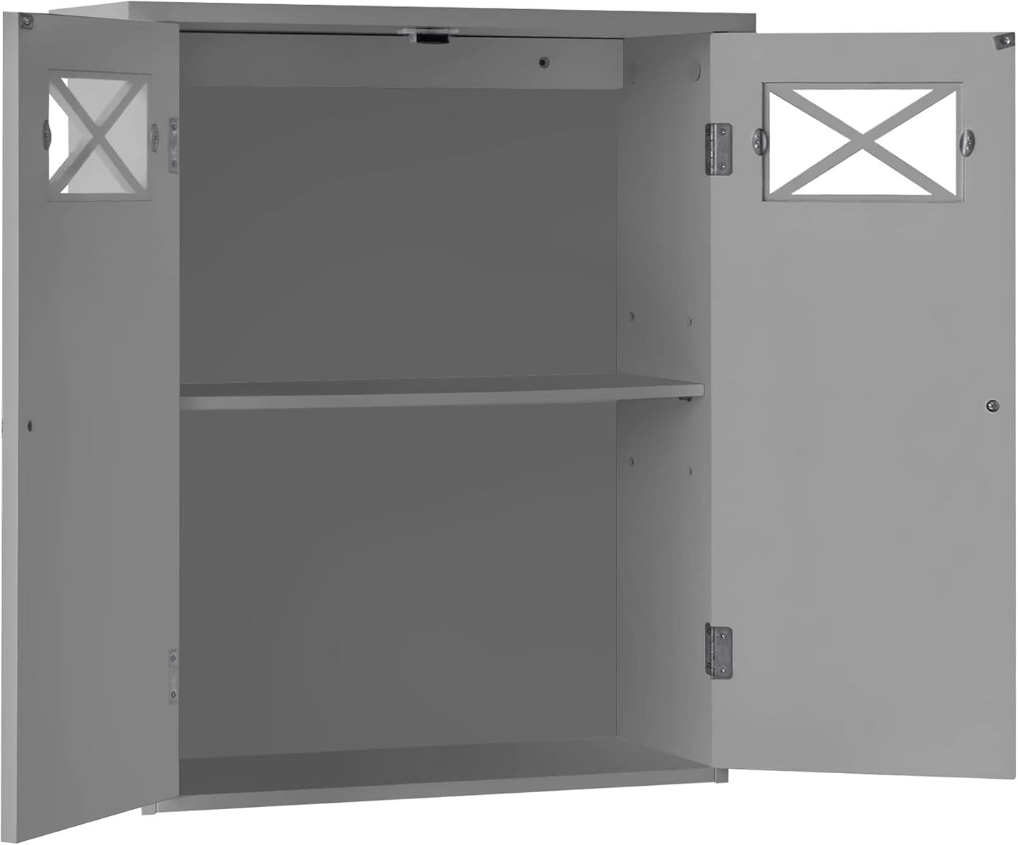 Teamson Home Dawson EHF-6810G Bathroom Cabinet with Two Doors, Grey