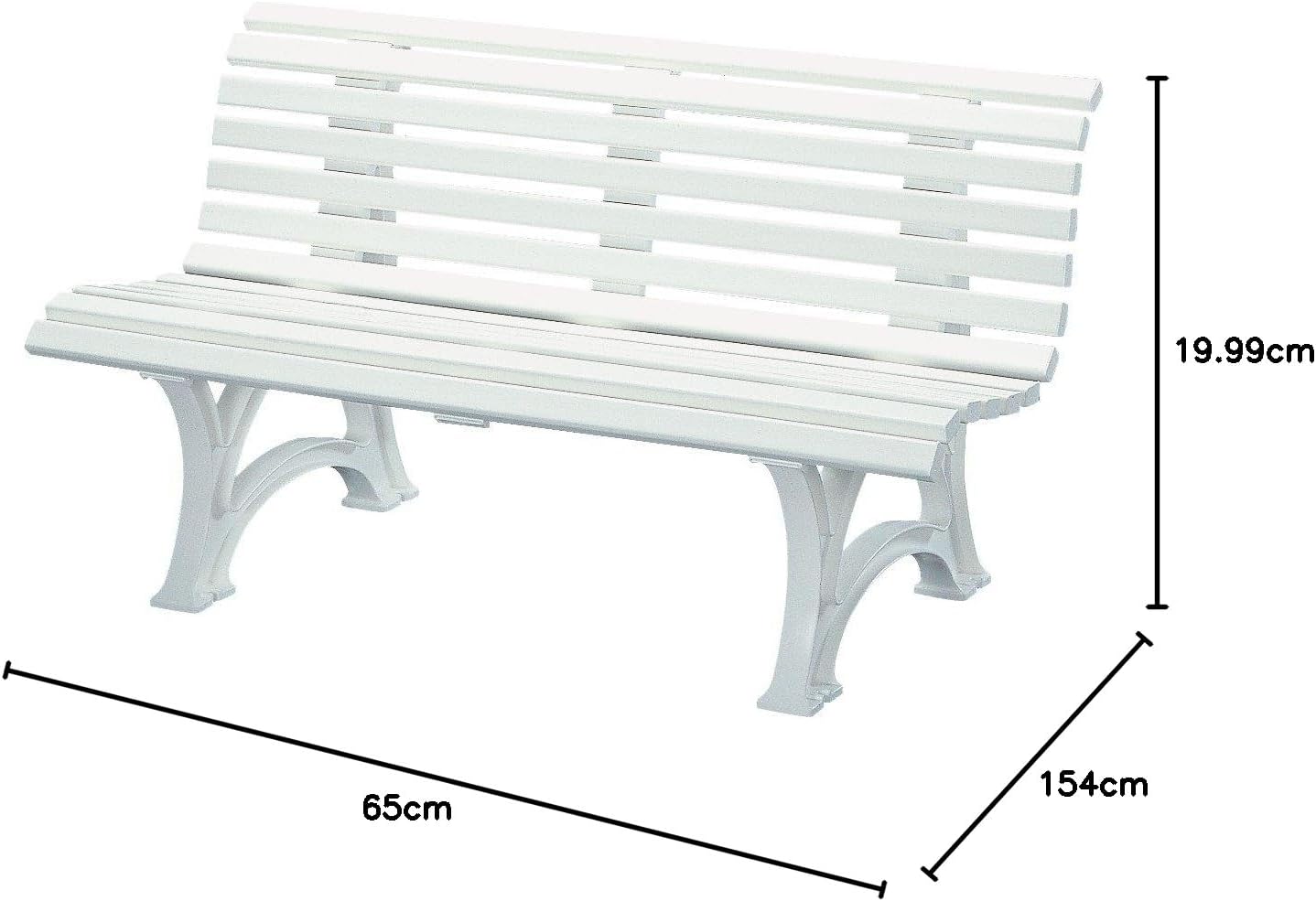 Tillmann Neptun/Helgoland Garden Bench Plastic Frame White