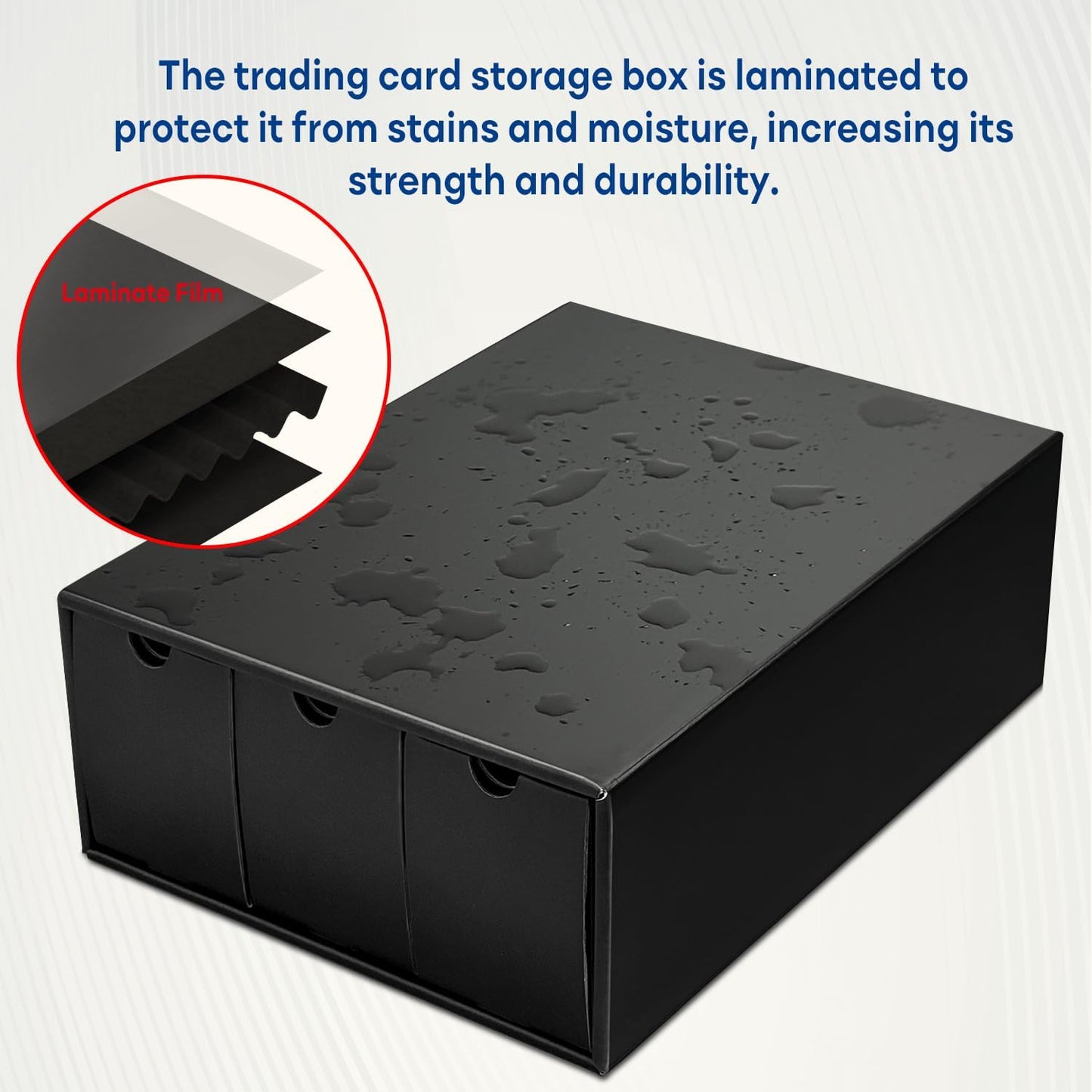 Trading Cardboard Card Storage Box - with 12 600-Count & 50 Card Dividers, Collectors Card Organizer Box for MTG Baseball Card Collection