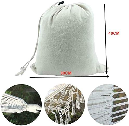 Outdoor Hammock Garden Hammock Cotton Hammock Bed Macrame Fringe Hammocks Boho Balcony Hammock Handmade Tassels 2 Person Double Hammock 250 kg for Home Beach Patio