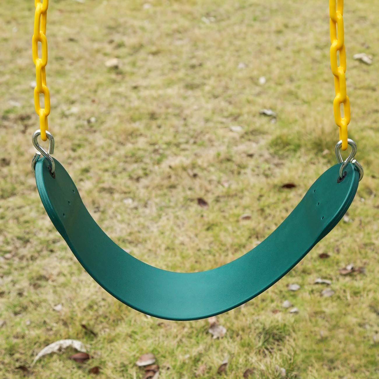 Sunnyglade 2PCS Swings Seats Heavy Duty with 66" Chain, Playground Swing Set Accessories Replacement with Snap Hooks, Support 250lb (Green)