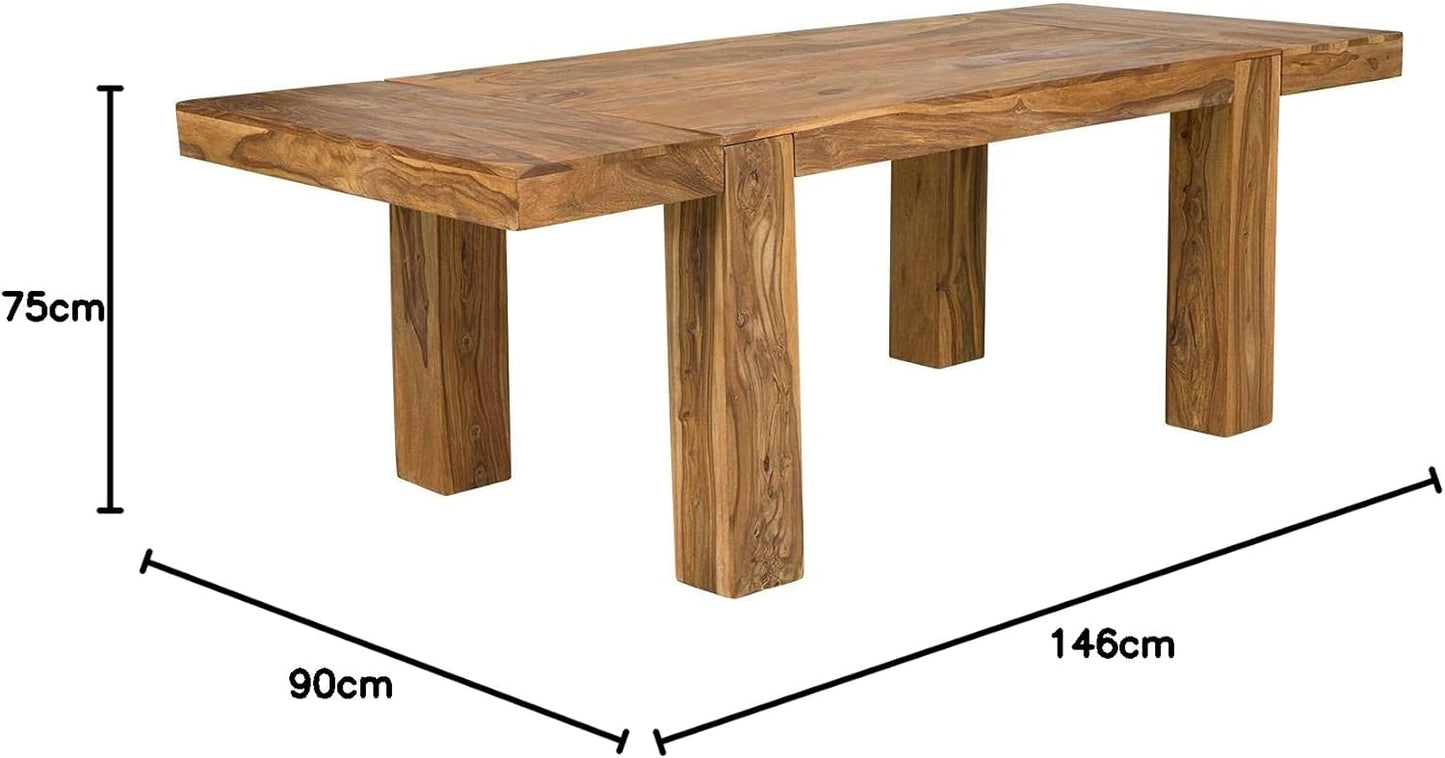 Strong Dining Table 146 x 90 cm Expandable 226 cm Solid Rosewood Real Wood Kitchen Table Wooden Table Dining Room Furniture