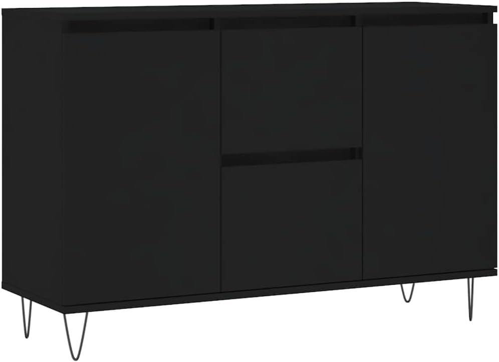 Sideboard Black 104 x 35 x 70 cm Wood Composite Chest of Drawers Bedroom Dressers & Sideboards, Living Room Cabinet, Dresser Cabinet, Bedroom Chest of Drawers, Hallway Chest of Drawers, Room