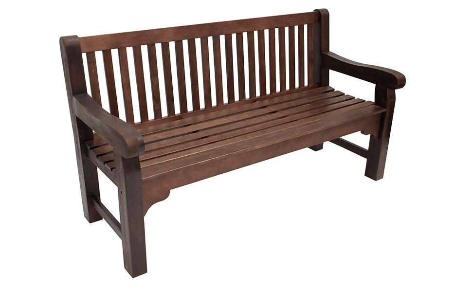 Bristol Garden Bench Park Bench 3-Seater Eucalyptus Colonial Style Dark Brown Extra Stable FSC® Certified Outdoor