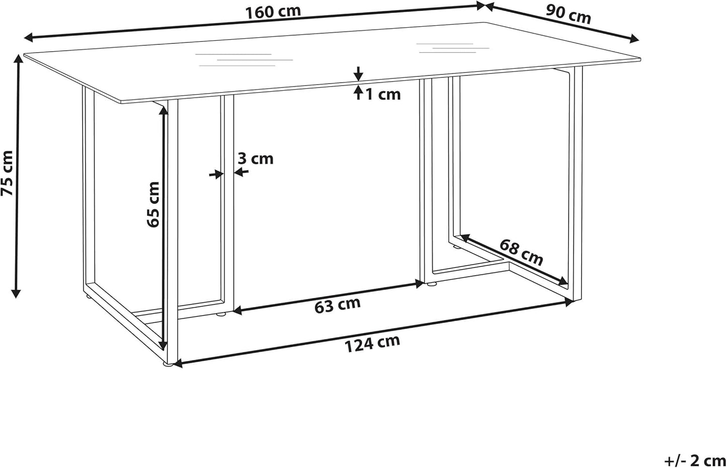 Dining Table Transparent / Silver Safety Glass 160 x 90 cm