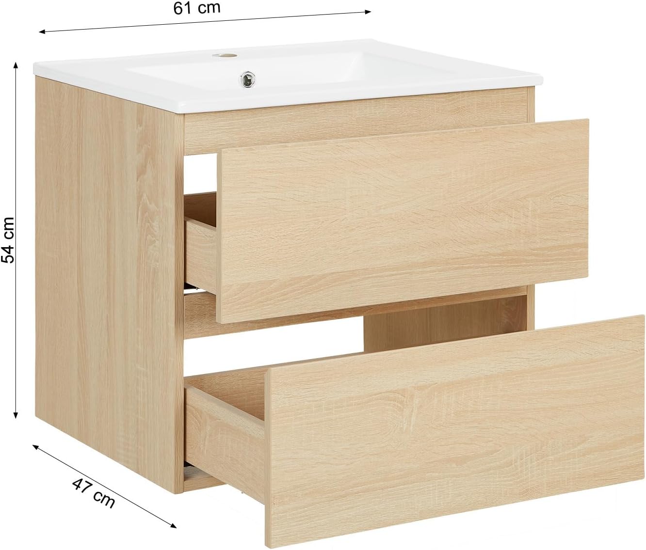 Vanity Unit with Drawers 60 cm Hanging