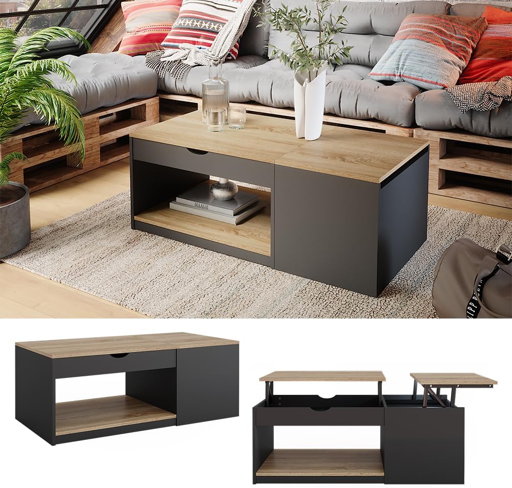 Coffee Table, Black, 110 x 54 cm