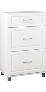 SystemBuild Evolution Kendall 24" 3 Drawer Base Cabinet - White