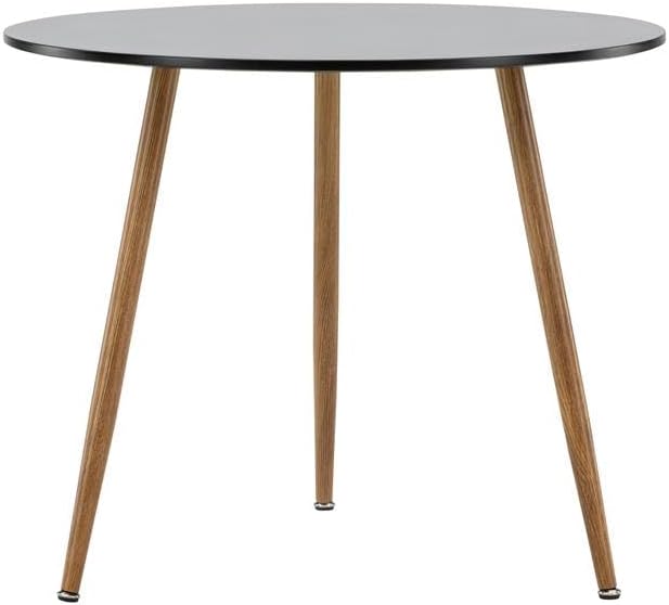 BOURGH Polar Dining Table - 90 cm Round Black Kitchen Table Dining Room Table for Restaurant Dining Room Kitchen