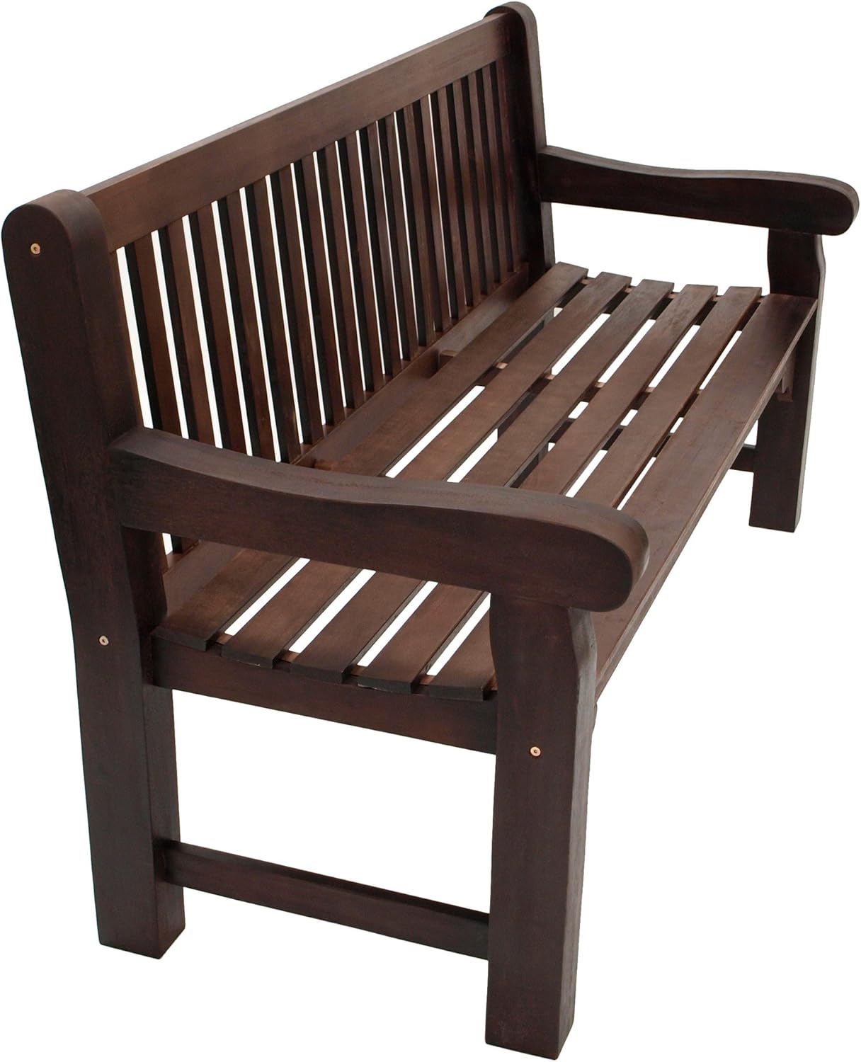 Bristol Garden Bench Park Bench 3-Seater Eucalyptus Colonial Style Dark Brown Extra Stable FSC® Certified Outdoor