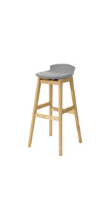 Bar Stool with Footrest Bar Stool with Backrest Black Beech Legs Seat Height 70 cm