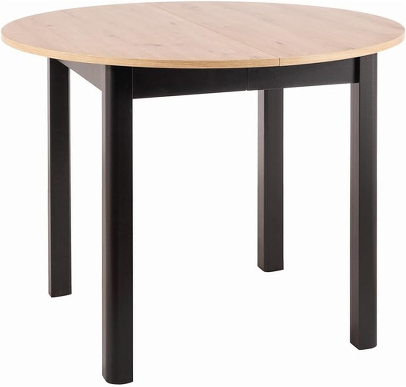 Design Dining Table GS-222 Oak Artisan Black Matt Round Extendable