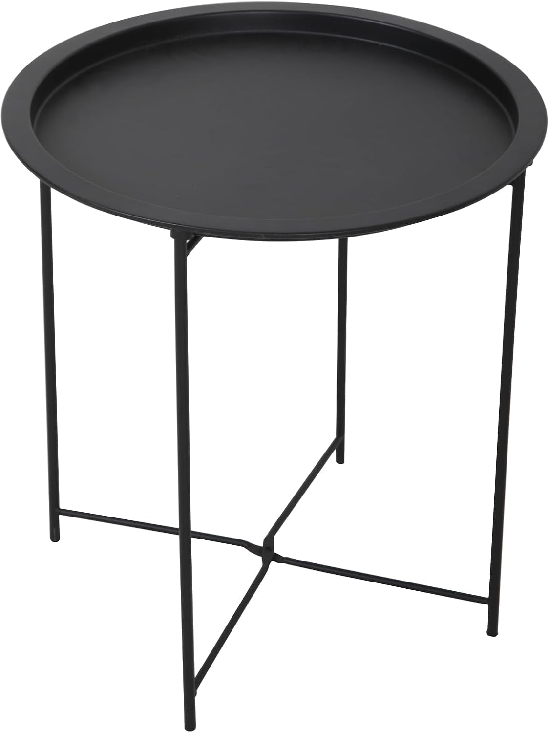 Thebe Side Table Metal Round Bedside Table Coffee Table Living Room Table Small Side Table Metal Table Flower Table Foldable Black