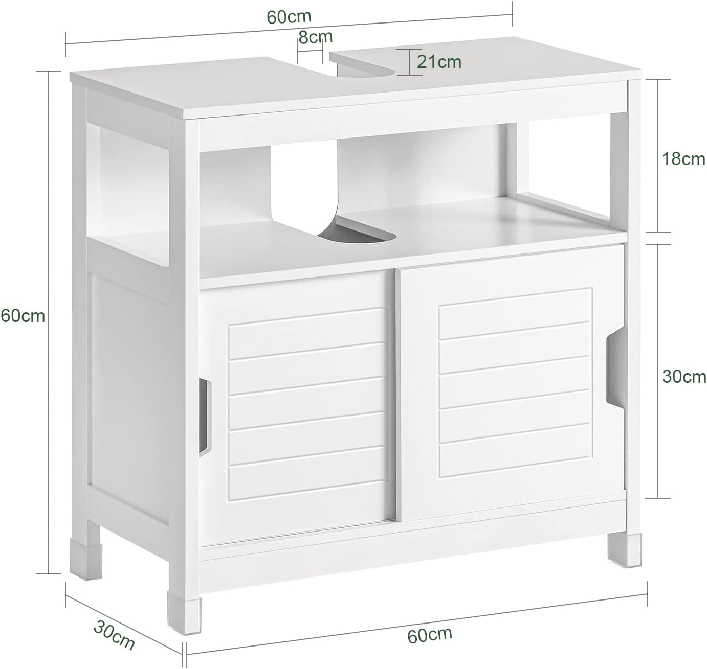 Under-Sink Cabinet Bathroom Cabinet with Foot Cushions