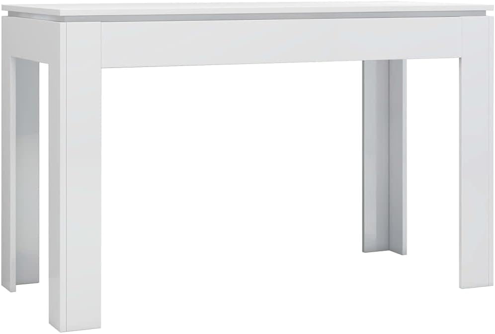 Dining Table High-Gloss White 120 x 60 x 76 cm Wood Material 25 kg