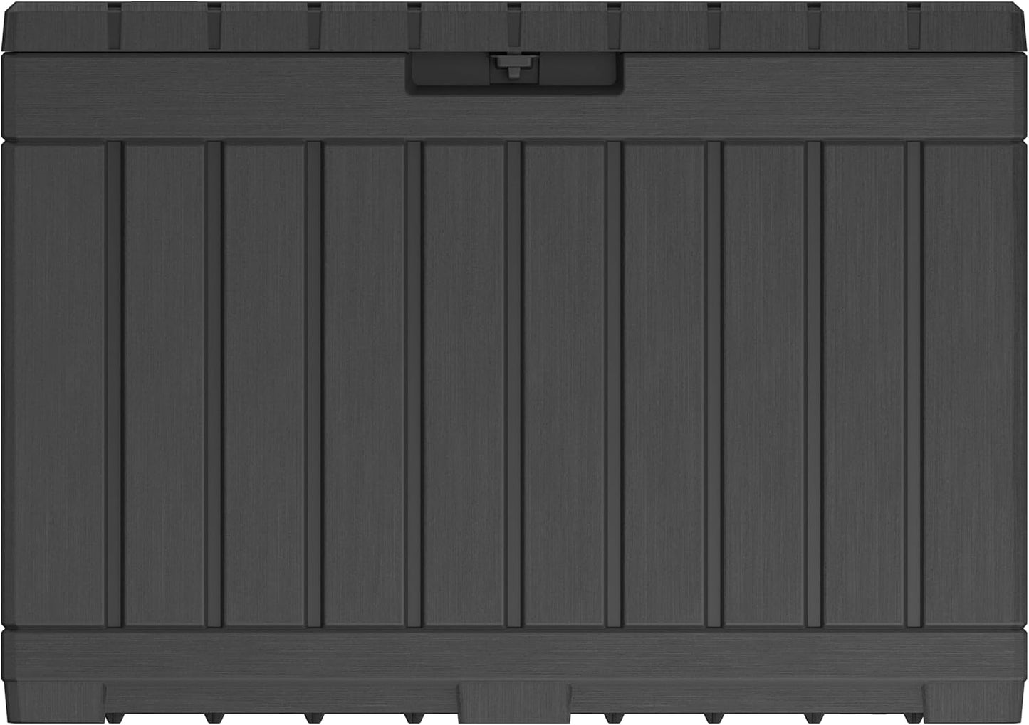 Keter Kentwood 50 Gallon Resin Deck Box-Organization and Storage for Patio Cushions, Throw Pillows and Garden Tools, Dark Grey