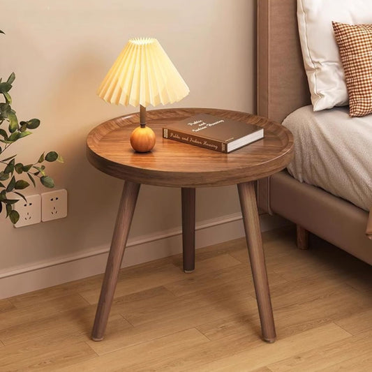 Side Table Wooden Side Table Couch Side Table Round Coffee Table Side Tables for Living Room Round Bedside Table for Living Room Bedroom 40 x 40 x 48 cm