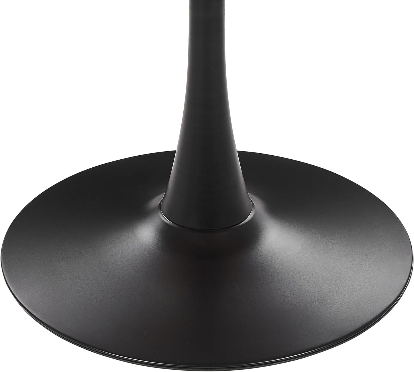 Dining Table Dark Wood Colour / Black 90 cm Round MDF Board Metal