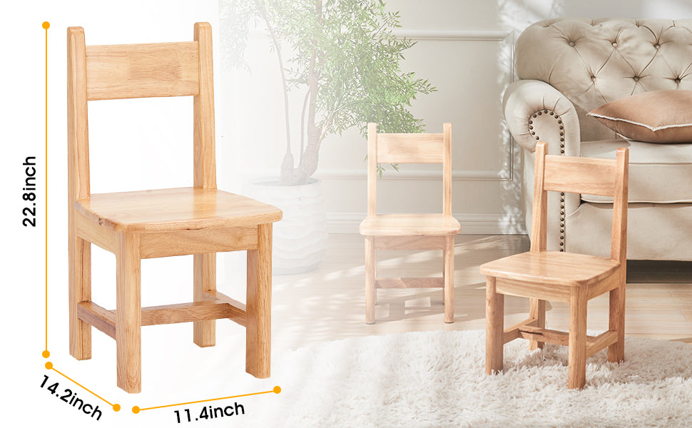 Pure Wood Solid Wood Children Chair for Kids, Kindergarten and Kids' Home Furniture-Pair Set(2 Same Chairs)