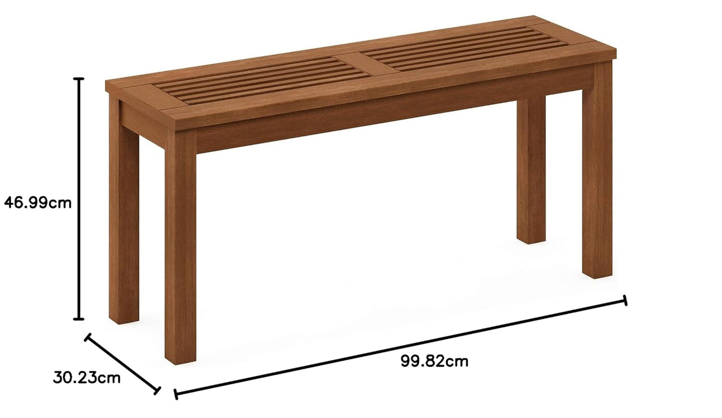 Furinno Tioman Outdoor Bench in Teak Oil, Wood, Natural, 30.23 x 99.82 x 46.9 cm