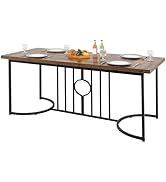 Dining Table 180 x 80 cm, Dining Room Table for 6-8 People, Rectangular Kitchen Table with Geometric Metal Legs, Large Industrial Style Table, for Dining Room & Living Room & Study