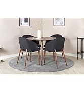 BOURGH Polar Dining Table - 90 cm Round Black Kitchen Table Dining Room Table for Restaurant Dining Room Kitchen