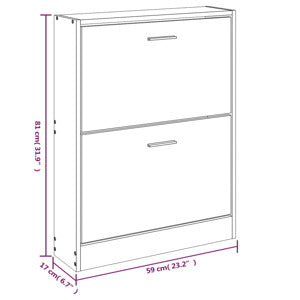 Shoe Cabinet Shoe Rack Shoe Storage Shoe Storage Shoe Cabinet High Gloss White 59 x 17 x 81 cm Wood Material