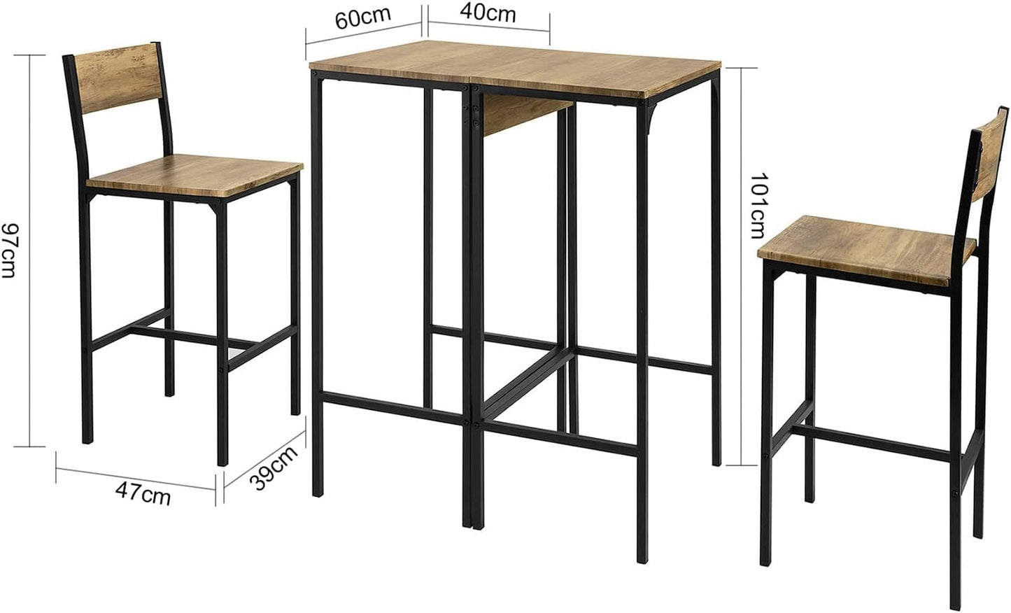 Piece Bar Table with Chairs, Dining Table, Bistro Table, Bar Table, Kitchen Table, Kitchen Table, Bistro Furniture, Bar Table Set, 2 Bar Tables with 2 Bar Stools