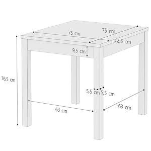 Small Dining Table Solid Wood Table White Kitchen Table Legs Smooth 90.70-50AW