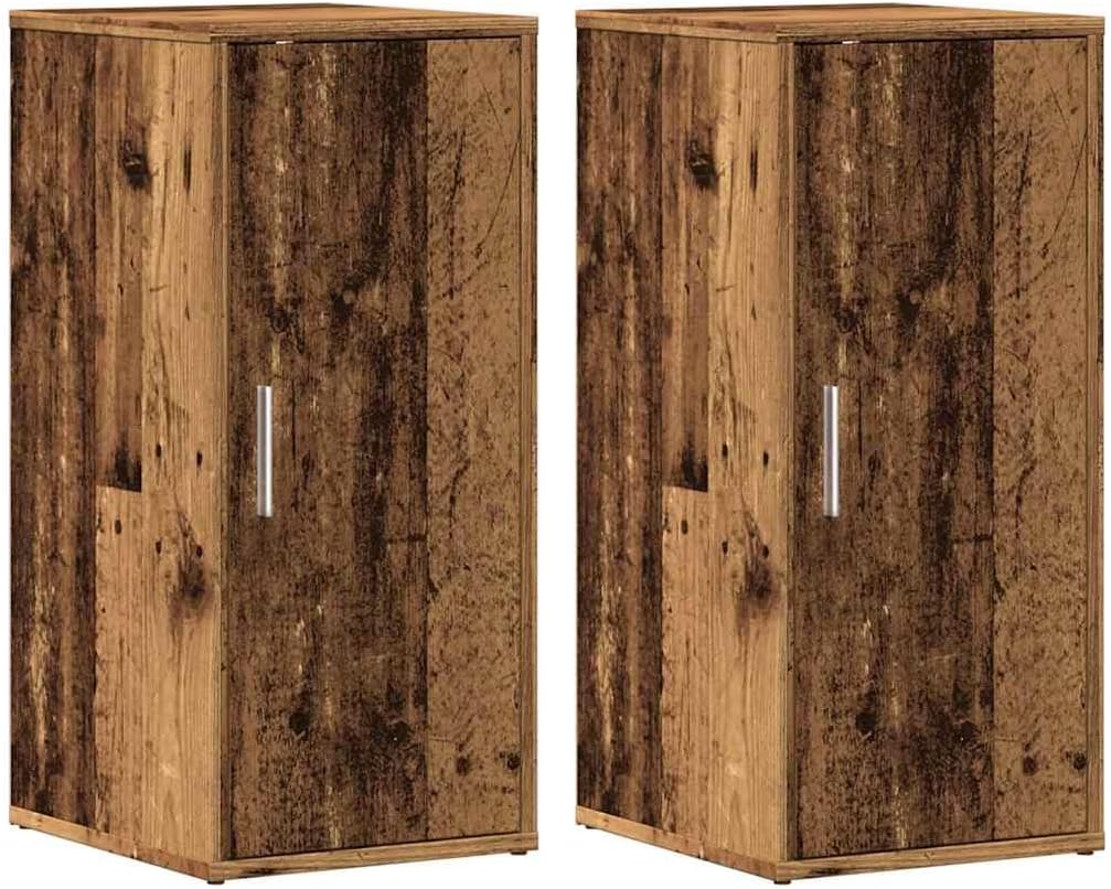 Shoe Cabinets Set of 2 Old Wood Effect 32 x 35 x 70 cm Wood Material