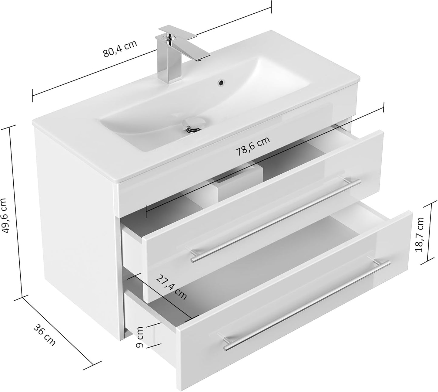 Bathroom Furniture with Slimline Basin