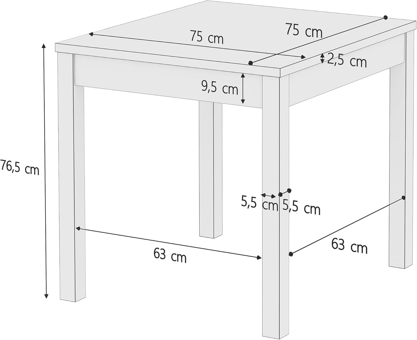 Dining Table Solid Wood Kitchen Table 90.70-50B