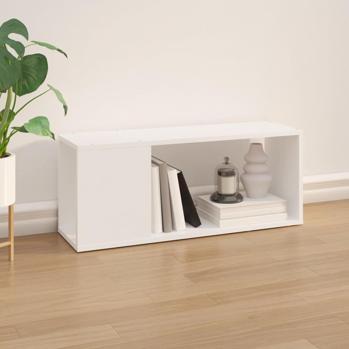 TV Cabinet, TV Stand, TV Lowboard, TV Cabinet, TV Bench, TV Table, TV Chest of Drawers, White, 80 x 24 x 32 cm, Chipboard