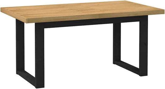 Noain Dining Table U-Shape Legs 160 x 90 x 75 cm Solid Pine Wood