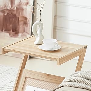 Side Table Narrow Coffee Table Bedside Table Sofa Table Telephone Table Laptop Table Care Table Natural Width 45 x 56 x 36 cm