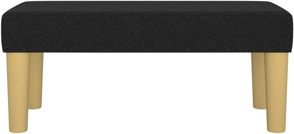 Fabric Bench Black 70 x 30 x 30 cm Padded Bench Legs Living Room Hallway Entrance Bedroom House Indoor Type 1