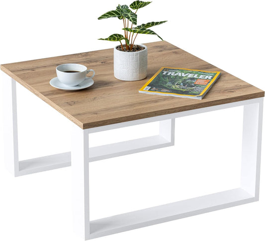 Mex-System Clif Small Coffee Table, Living Room Table, Side Table, 65 x 65 x 40 cm, Square Coffee Table, Ideal for Living Room, Room and Office, Smart Living Living Living Room Table, Modern, Wotan