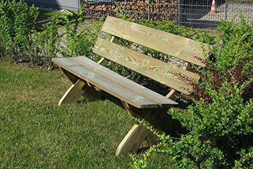 Rustic Garden Bench 3 Seater Solid Wood Weatherproof