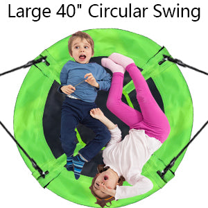 40 Inch Green Saucer Tree Swing Set for Kids Adults 500lb Weight Capacity Waterproof Flying Swing Seat Outdoor Playground, Backyard