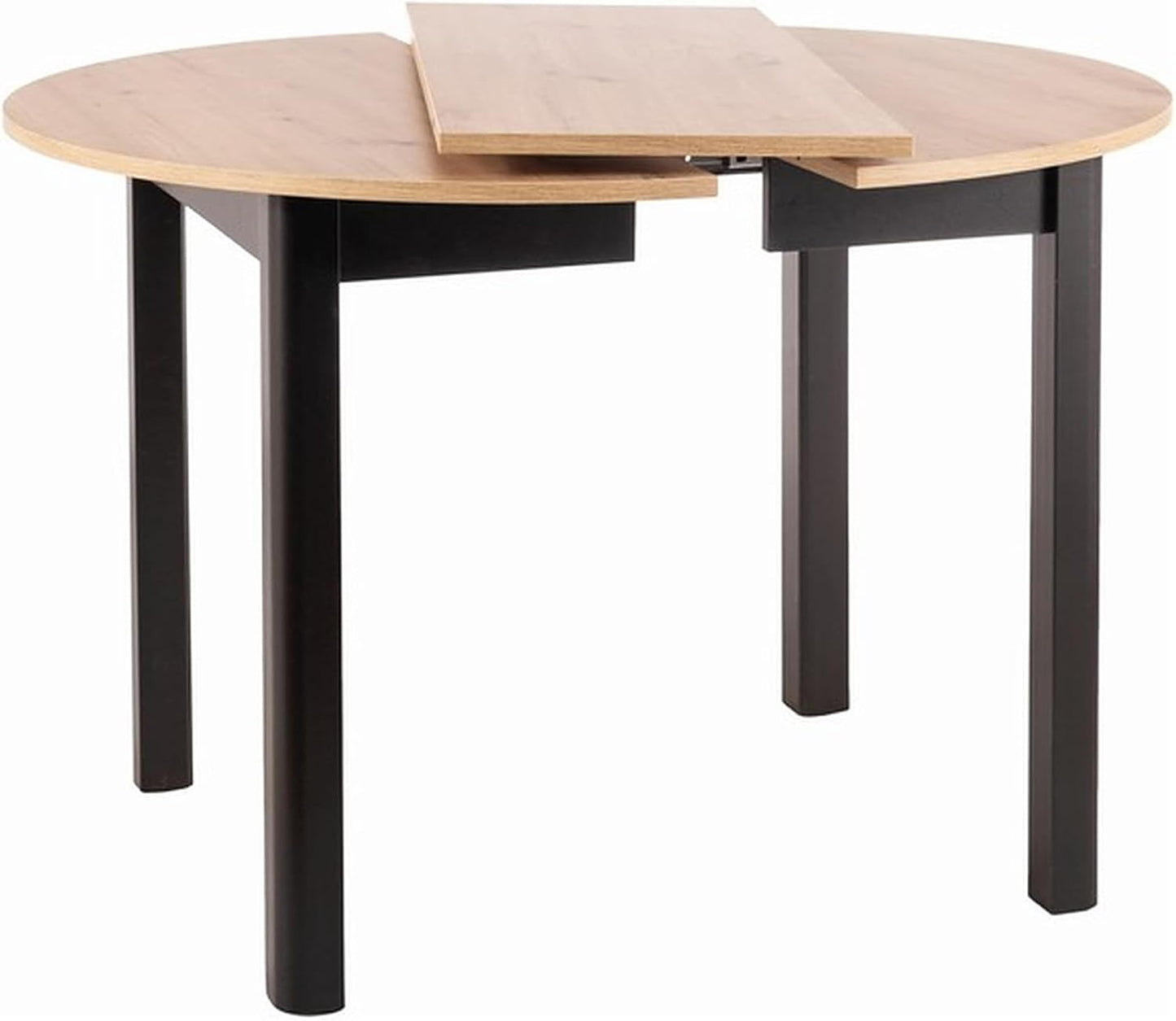 Design Dining Table GS-222 Oak Artisan Black Matt Round Extendable